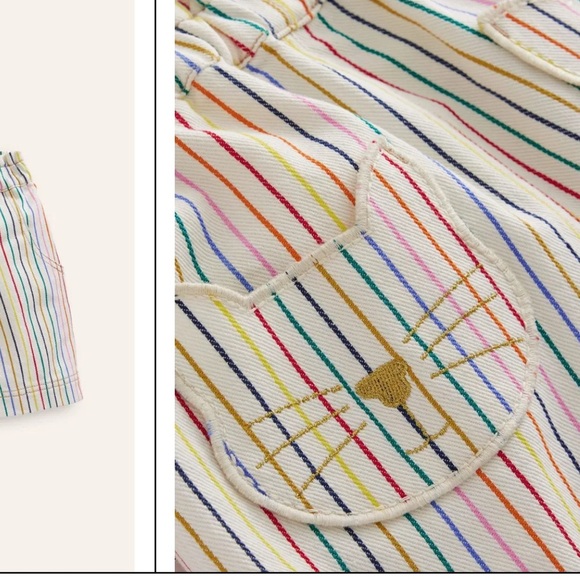 Mini Boden Multicolor Striped Kids Shorts - Picture 3 of 7